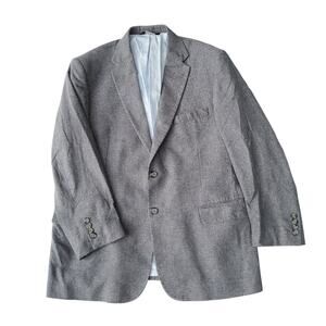 Jos A Bank Gray Silk Sharkskin Blazer Quiet Luxury Old Money Sport Jacket 44R